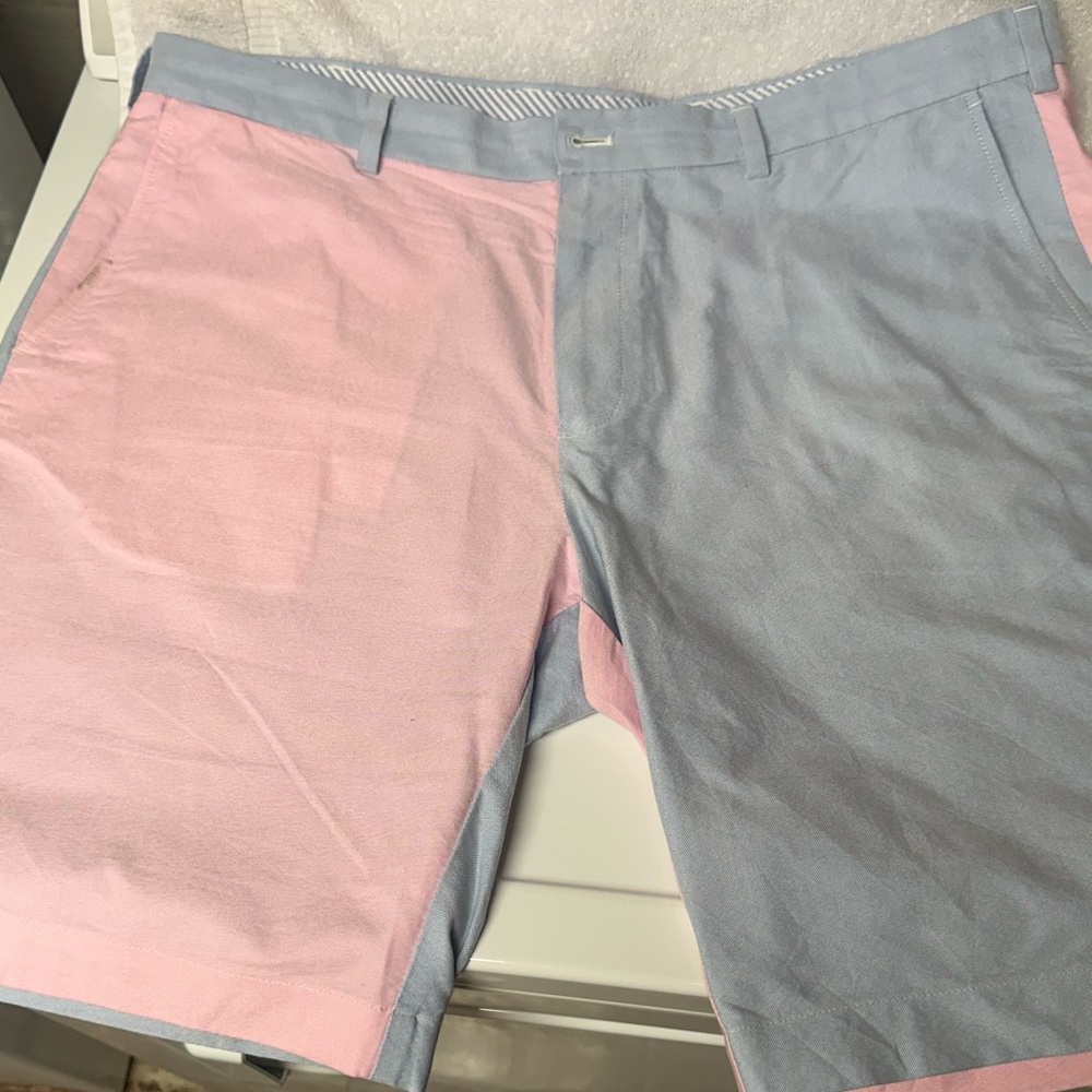Brooks Brothers Colorblock Cotton Shorts W40 - Pink & Blue